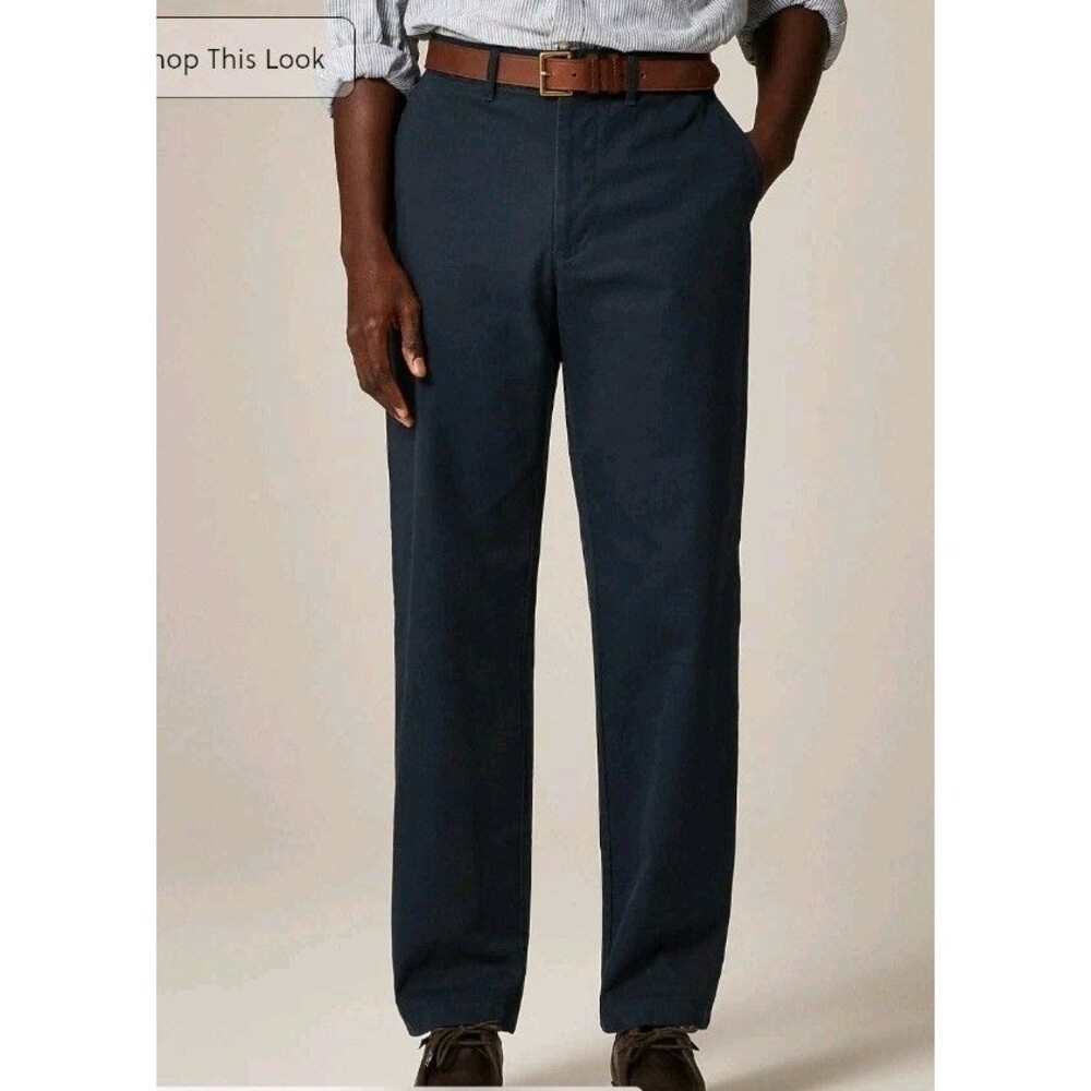 J.Crew Size 34x32 Classic Chino Pant 100% Cotton Storm Navy Blue BE611 $98 NWT